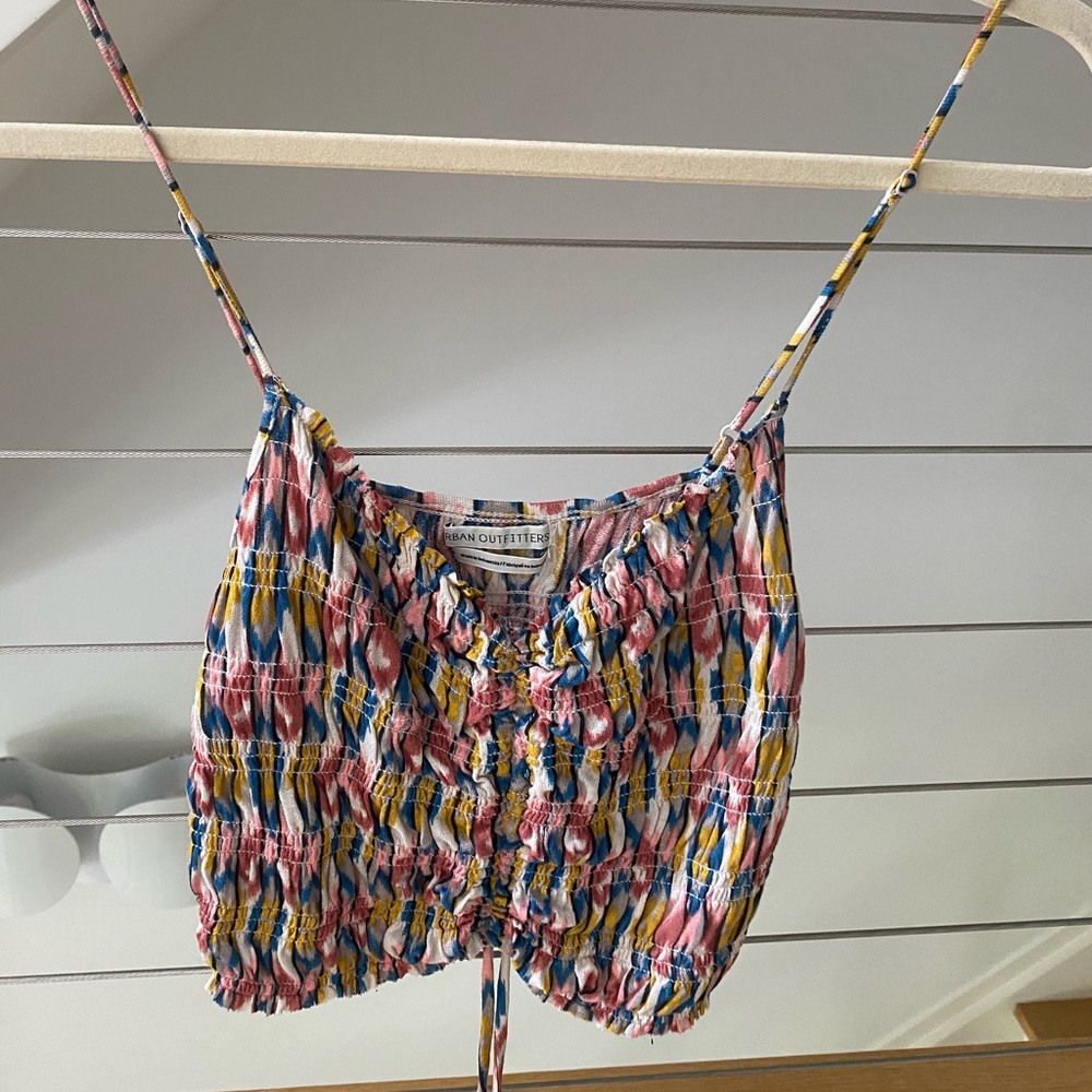 Urban Outfitters Multicolor Smocked Crop Top